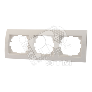 Изображение товара DERIY Рамка 3 поста горизонтальная белый (шт)