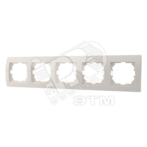 Изображение товара DERIY Рамка 5 постов горизонтальная белый (шт)