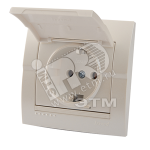 Изображение товара DERIY Розетка с/з с крышкой ПБТ белый (шт)