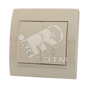 Изображение товара DERIY Выключатель проходной х2 ПБТ крем (шт)