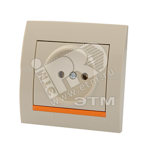 Изображение товара DERIY Розетка без заземления ПБТ кремовая (шт)
