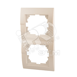 Изображение товара DERIY Рамка 2-ая вертикальная жемчужно-белая металлик (шт)