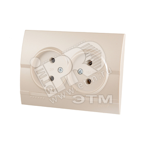 Изображение товара DERIY Розетка х2 б/з ПБТ жемчужно-белый (шт)