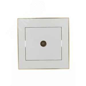 Розетка RAIN ТВ оконечная белая с боковой вставкой золото 703-0226-130 Lezard