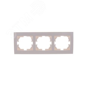 Рамка RAIN 3-ая горизонтальная жемчужно-белый перламутр с боковой вставкой 703-3030-148 Lezard
