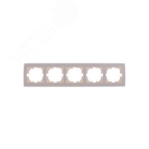 Рамка RAIN пятерная горизонтальная жемчужно-белый перламутр с боковой вставкой 703-3030-150 Lezard
