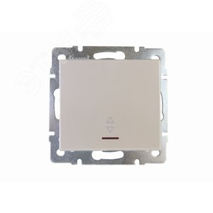 Изображение товара Выключатель RAIN проходной с подсветкой жемчужно-белый перламутр механизм (шт)