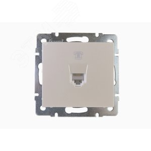 Изображение товара Розетка RAIN телефонная евро жемчужно-белый перламутр механизм (шт)
