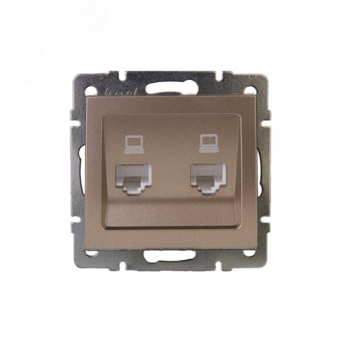 Изображение товара Розетка RAIN компьютерная двойная бронза матовая механизм (шт)