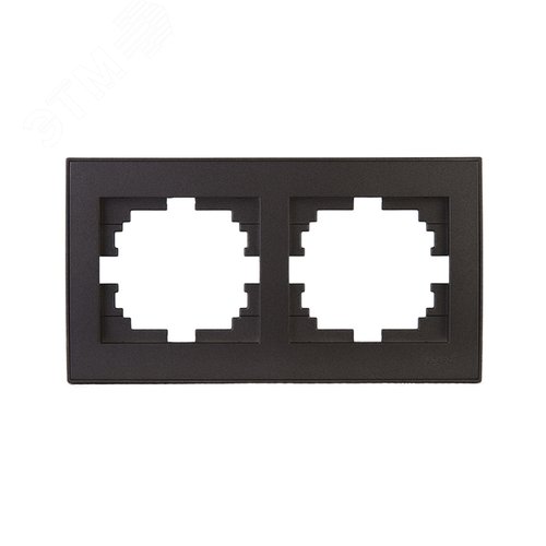 Изображение товара Рамка RAIN двойная горизонтальная черный графит матовый (шт)