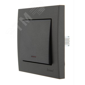 Изображение товара Выключатель RAIN с подсветкой черный графит матовый механизм (шт)