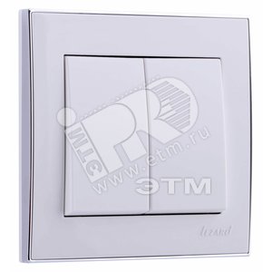Изображение товара RAIN Выключатель 2-ой белый с боковой вставкой хром (шт)
