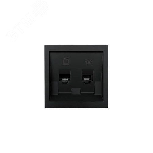 Изображение товара ZIMA Розетка компьютер Cat 6 + телефон, механизм, черный бархат Lezard 704-4288-144 (шт)