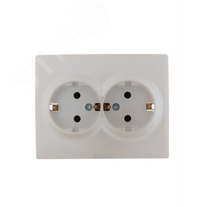 Изображение товара KARINA Розетка двойная с/з ПБТ жемчужно-белый перламутр (10шт/120шт) (шт)