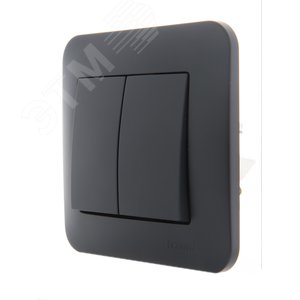 Изображение товара KARINA Выключатель двойной чёрный бархат (10шт/120шт) (шт)