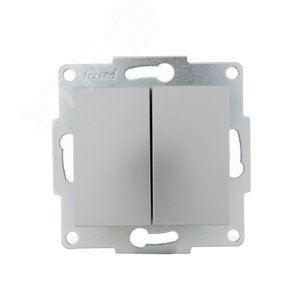 Изображение товара KARINA Выключатель двойной матовое серебро (10шт/120шт) (шт)