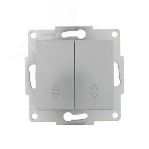 Изображение товара KARINA Выключатель проходной двойной матовое серебро (10шт/120шт) (шт)