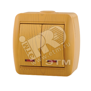 Изображение товара Ната Выключатель х2 с подсветкой ольха (шт)