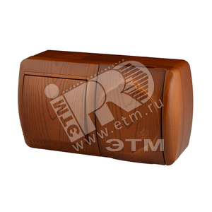 Изображение товара Ната Выключатель +розетка с/з с/кр сосна гориз (шт)