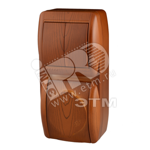 Изображение товара Ната Выключатель х2 +розетка с/з с/кр сосна верт (шт)