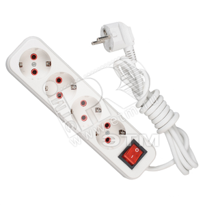 Изображение товара Удлинитель 4х3м с заземлением с выключателем (шт)