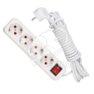 Изображение товара Удлинитель 4х5м с заземлением с выключателем (шт)