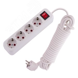 Изображение товара Удлинитель с заземлением 4 входа 7 метров с выключателем (шт)