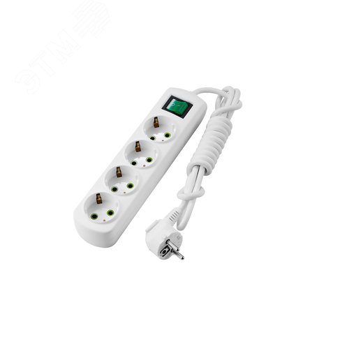 Изображение товара Удлинитель с/з 4 входа 2 метра с выключателем (шт)