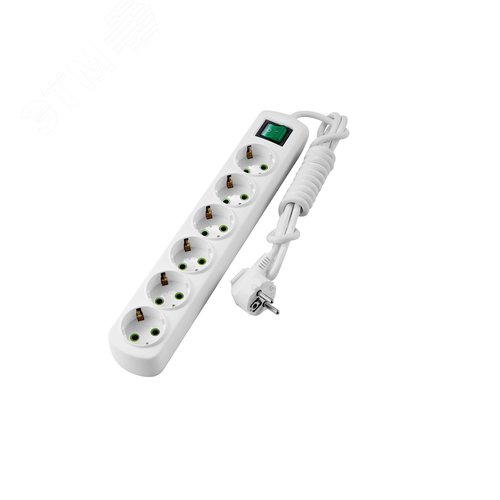 Изображение товара Удлинитель с/з 6 входа 2 метра с выключателем (шт)