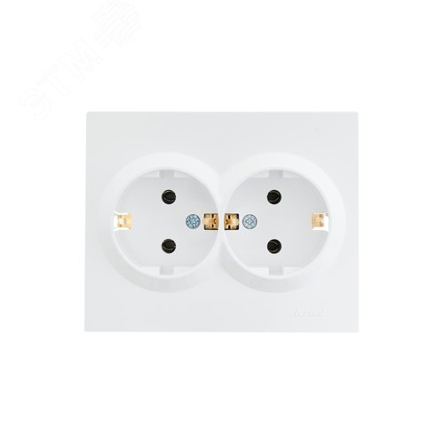 Изображение товара Розетка двойная без заземления белая ПБТ VESNA (шт)
