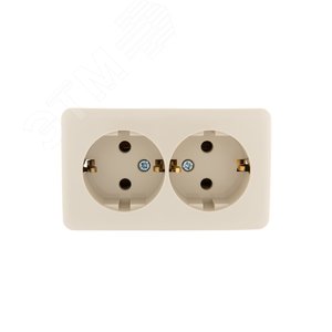 Изображение товара VIOLA Розетка двойная с/з закрытый корпус керамика крем (12шт/144шт) (шт)