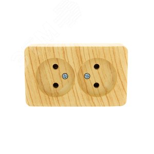 Изображение товара VIOLA Розетка двойная б/з закрытый корпус керамика белёный дуб (12шт/144шт) (шт)