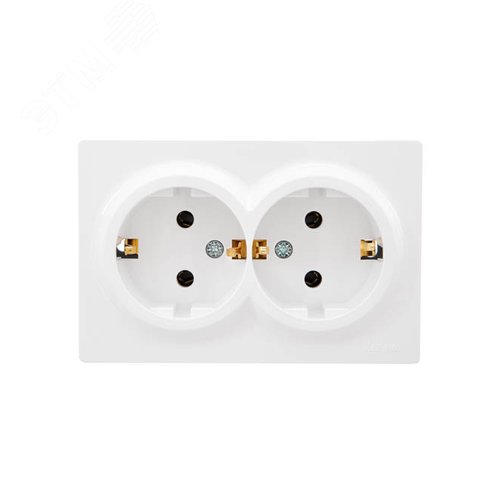 Изображение товара LETO Розетка двойная с заземлением закрытый корпус белый Lezard 752-0200-127B (шт)