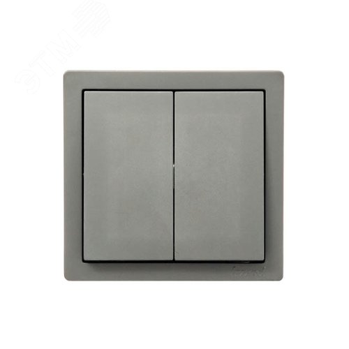 Изображение товара LETO Выключатель двойной платина Lezard 752-3500-101 (шт)