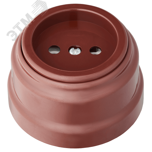 Изображение товара Ретро розетка электрическая одноместная без з/к коричневая открытая установка