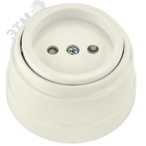 Изображение товара Ретро розетка электрическая одноместная со шторками для открытой установки бежевый РА16-0205