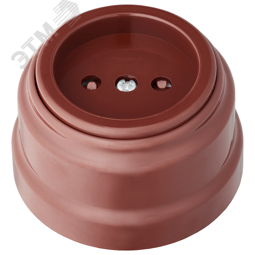 Изображение товара Ретро розетка электрическая односторонняя без заземления со шторками коричневая РА16-0205