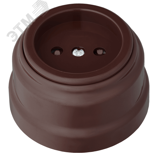Изображение товара Ретро розетка электрическая одноместная без з/к со шторками РА16-0205 шоколад