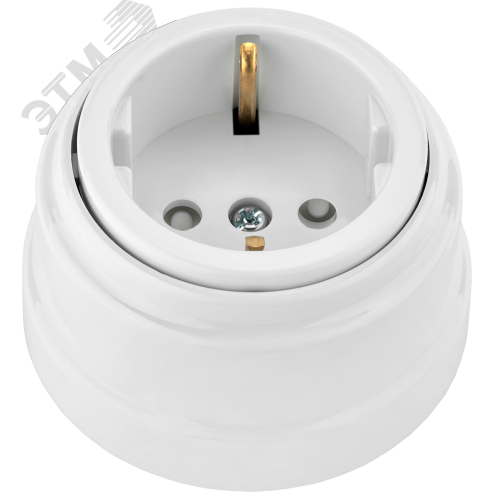 Изображение товара Ретро розетка электрическая одноместная с з/к со шторками открытой установки РА16-0206 (шт)