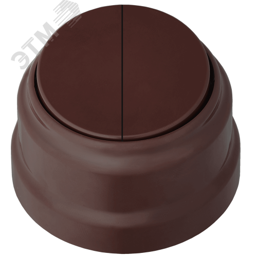 Изображение товара Двухклавишный выключатель открытой установки А5 10-2202 шоколад БелТИЗ