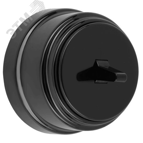 Изображение товара Ретро выключатель одноклавишный открытой установки тумблерный А1 10-2203 черный (шт)