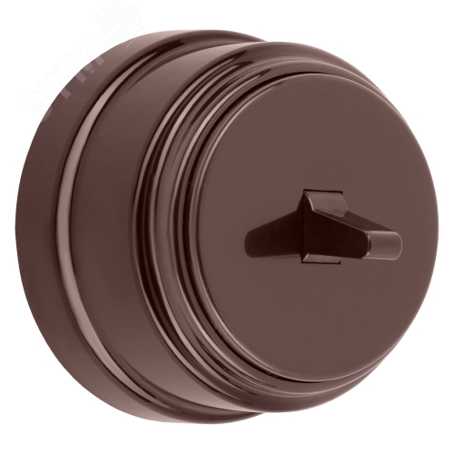 Изображение товара Ретро одноклавишный выключатель открытой установки А1 10-2203 шоколад