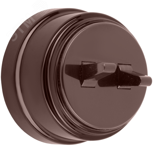 Изображение товара Двухклавишный открытый выключатель А5 10-2204 шоколад БелТИЗ