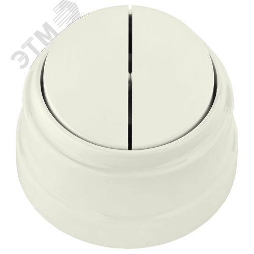 Изображение товара Ретро двухклавишный выключатель А5 6-2212 бежевый для открытой установки