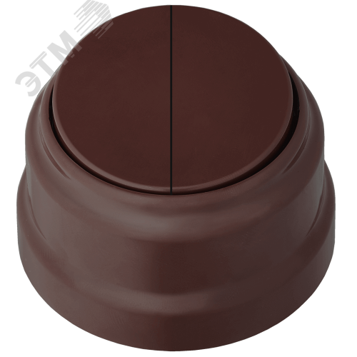 Изображение товара Двухклавишный ретро выключатель открытой установки А5 6-2212 шоколад БелТИЗ