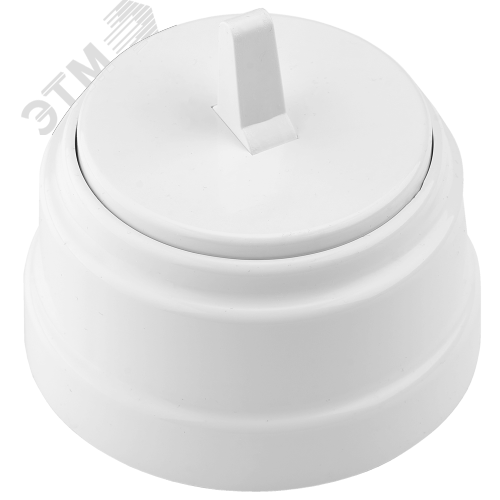 Изображение товара Ретро одноклавишный проходной выключатель А6 10-2265 белый 220В IP20