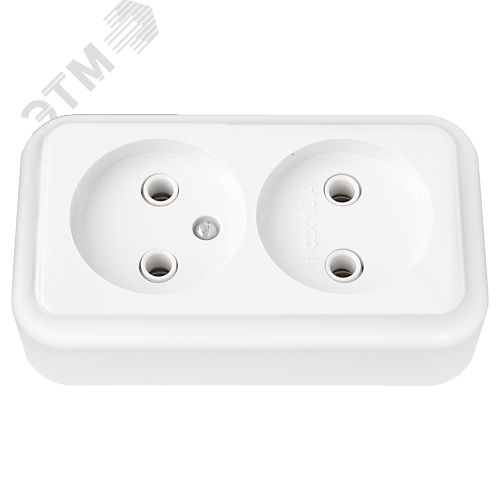 Изображение товара Беларусь Розетка двойная наружная монтажная IP20 220 В 16 А белый