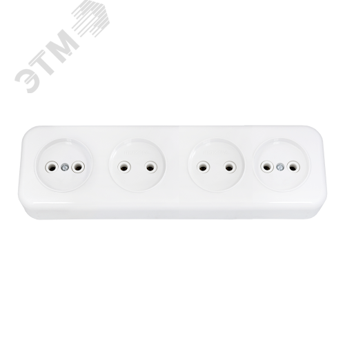 Изображение товара Розетка четырехместная наружная открытой установки на 250 В