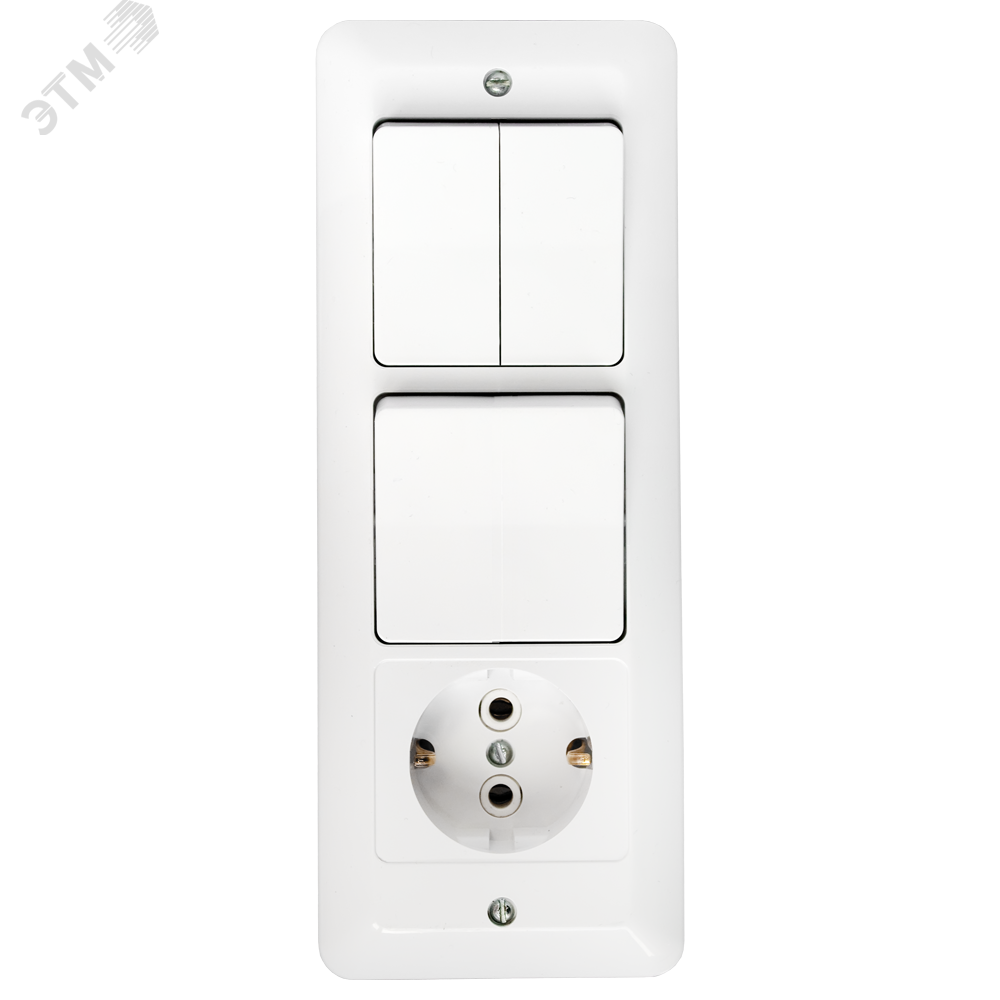 Изображение товара Блок выключателя трехклавишного с розеткой БелТИЗ