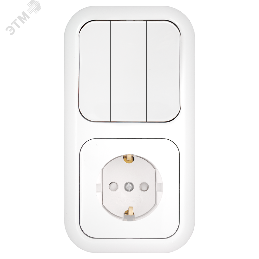 Изображение товара Беларусь Блок 3-х кл выкл+розетка зк с/ш (шт)